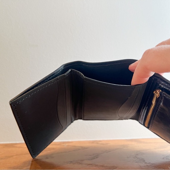 Coach Small Trifold Wallet Metallic Crinkle Leather - Picture 5 of 6